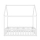 preview thumbnail 40 of 42, Fun House Platform Bed with Fence and Door, Wooden Floor Bed Frame with Roof, Distressed Washed Finish,for Kids Girls Boys