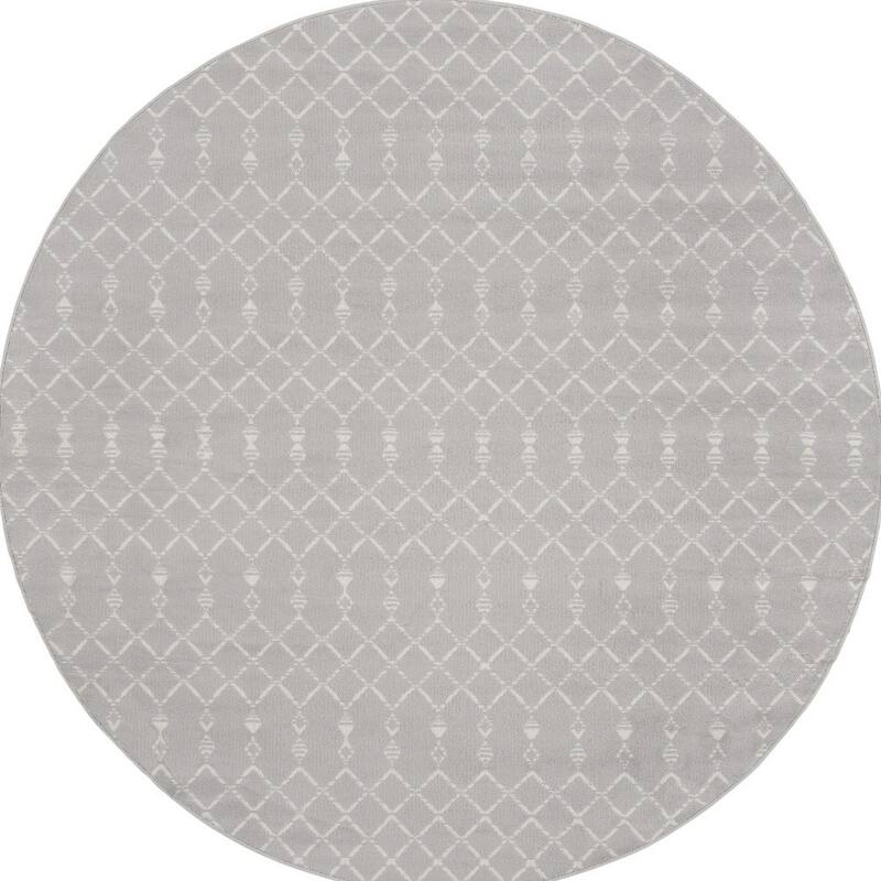 Gutoq Power Loomed Geometric Modern Stain Resistant Area Rug By HomeRoots - 96' X '96' X '0.39