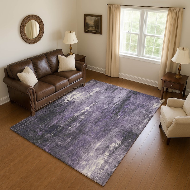 Premium Washable Super Soft Abstract Ombre Mayfield Rug - Purple - 8' x 10'