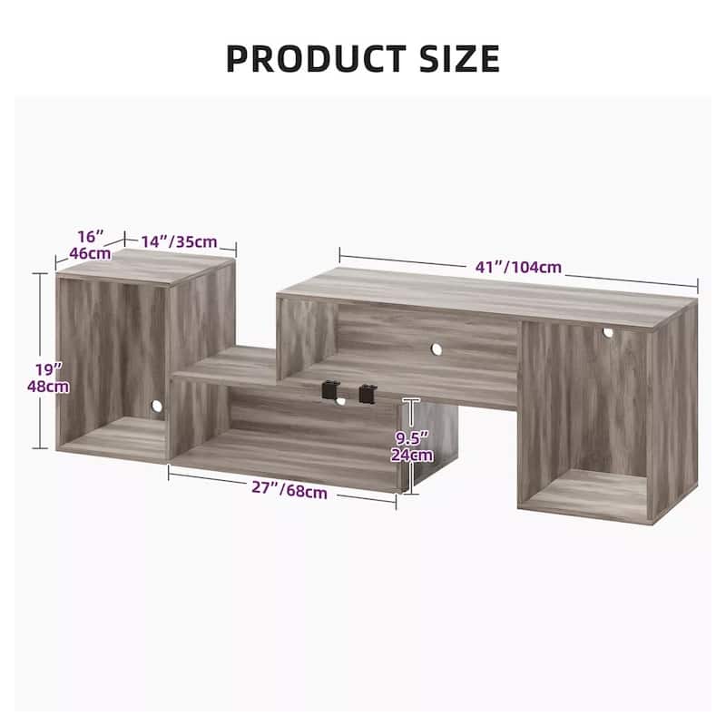 TV Stand with LED Lights for 60/65/70/75 Inch TV Console - 42 inches