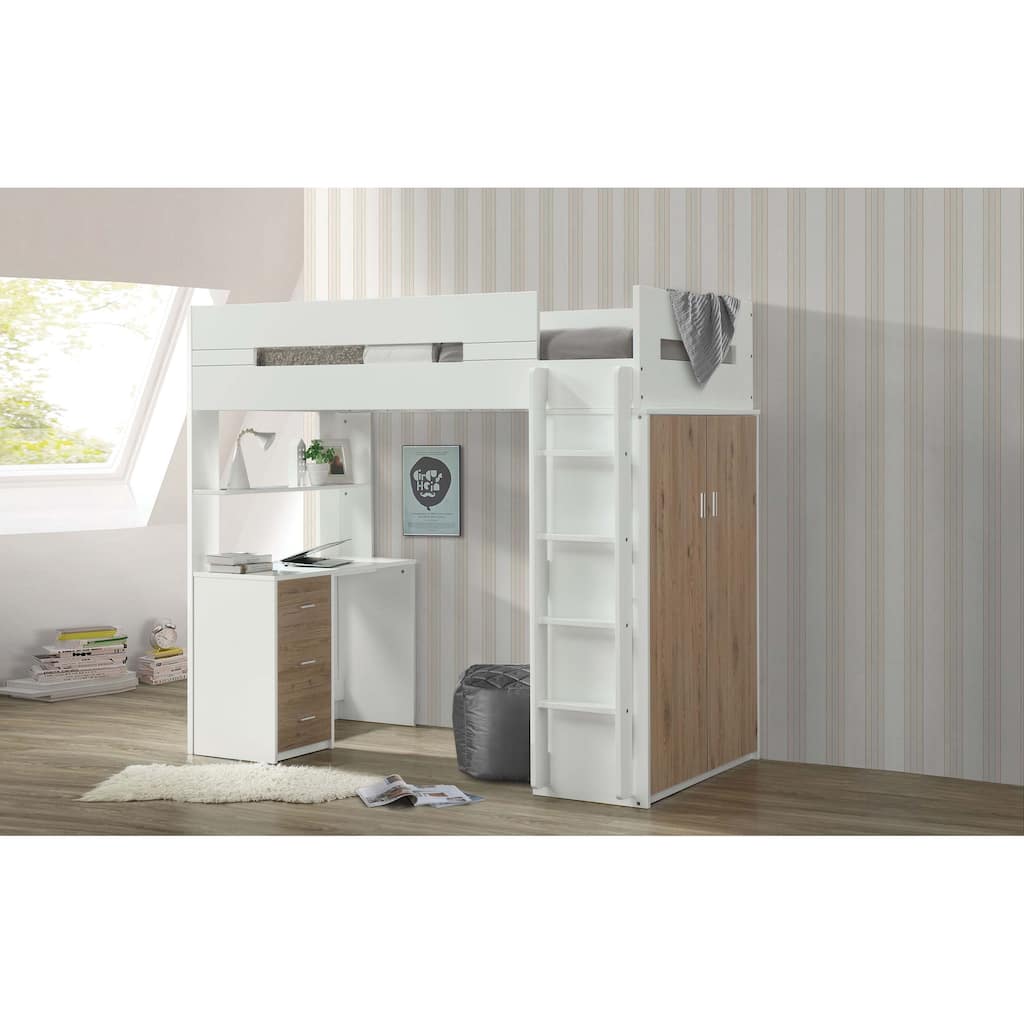 Spivey Twin Loft Bed with Built-in Desk