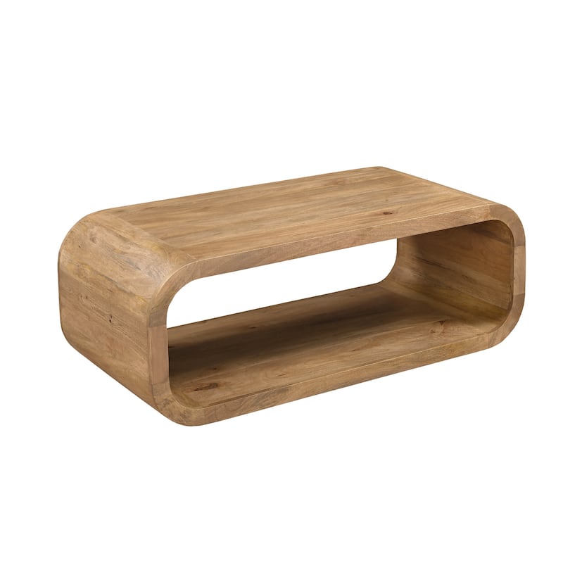 Larkora Contemporary Rectangular Wood Storage Coffee Table by Sevita - 51"L x 23"W x 18"H