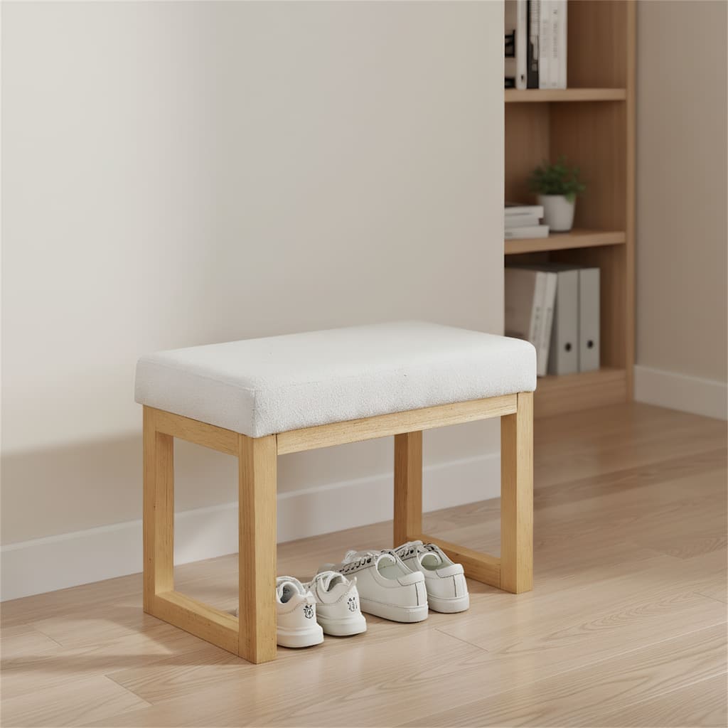 Versatile Entryway Bench, Wooden Shoe Change Stool with Cushioned Seat