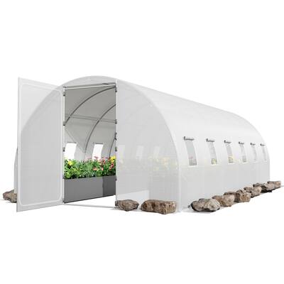 Large Walk-in Tunnel Greenhouse, Plant Hot Green House with 180° Swing Door