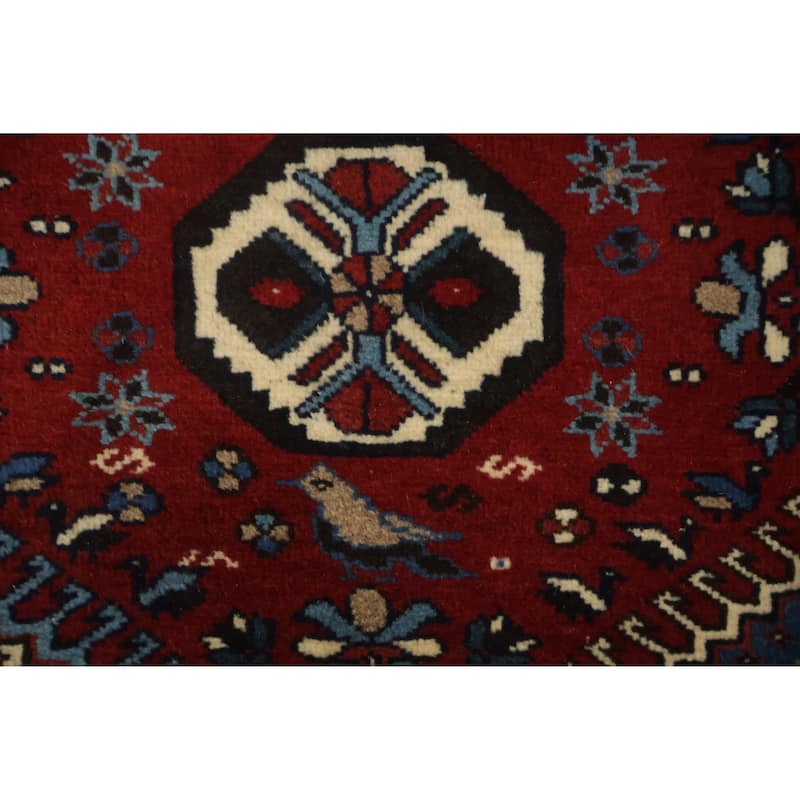 Hand Knotted Oriental 100% Wool Carpet Traditional Tribal Red Yalameh Area Rug - 10' 0'' X 6' 10''