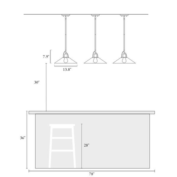 Modern Farmhouse 1Light Large Pendant Lights Black Kitchen Island