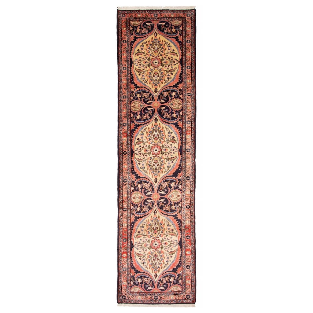 ECARPETGALLERY Hand-knotted Anatolian Cream Wool Rug - 2' 9" x 10' 5"