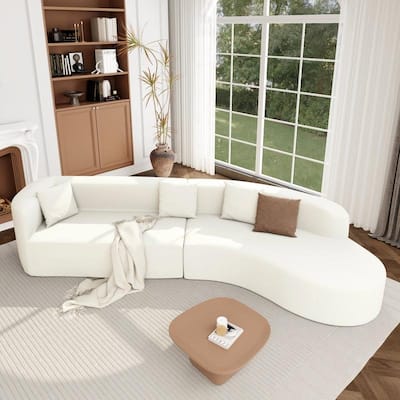 125.8”Modern Large 2-Piece Sectional Sofa with 3 Pillows (Pure Sponge)