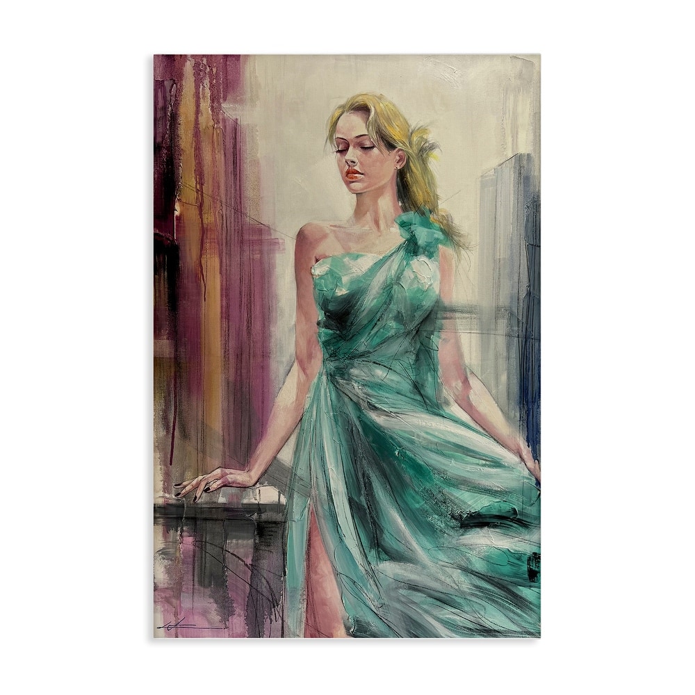 Stupell Elegant Blonde in Dress Canvas Wall Art Design By Lucille Lee