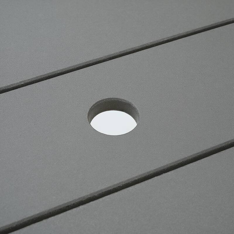 67" HDPE Outdoor Dining & Meeting Table, Weather-Resistant, Seats 6, Space-Saving Chair Slide-In