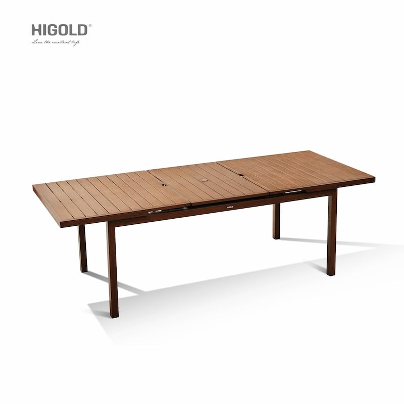 HIGOLD Carlo Extendable Outdoor Dining Set for 8 Persons, with Umbrella Hole