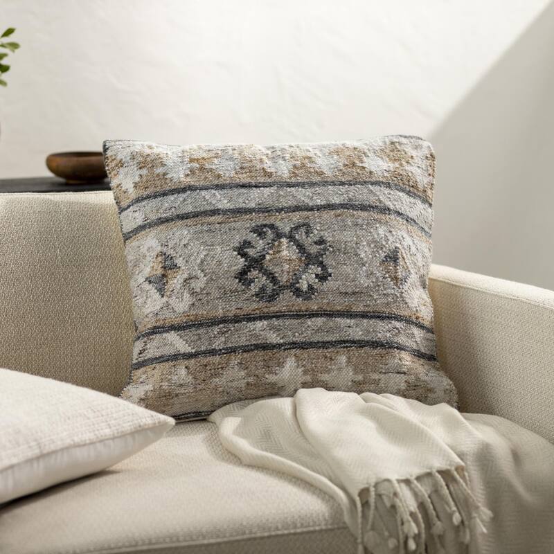 Jaylynn Rustic Stripe Accent Pillow - 22"L x 22"W - Feather Down