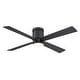 preview thumbnail 2 of 8, Fanimation Kwartet 52 inch Indoor/Outdoor Flush Mount Ceiling Fan with LED CCT Select Light Kit and Remote - Black