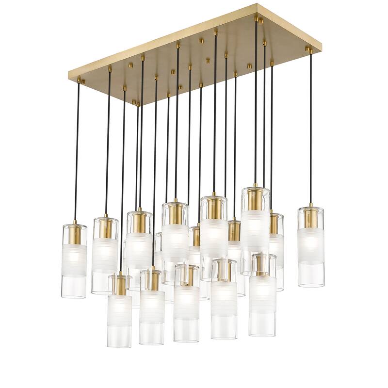Alton 17 Light Linear Chandelier in Modern Gold - Modern Gold