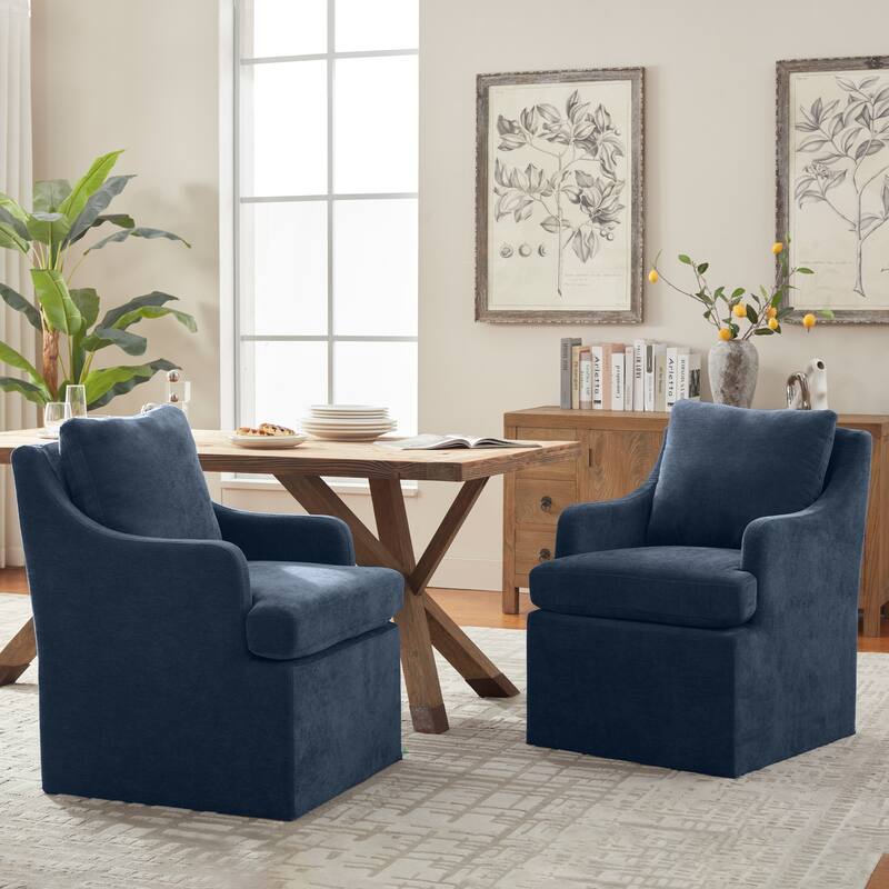 Upholstered Dining Chairs, Modern Kitchen Chairs Dinner Chairs with 4 Casters