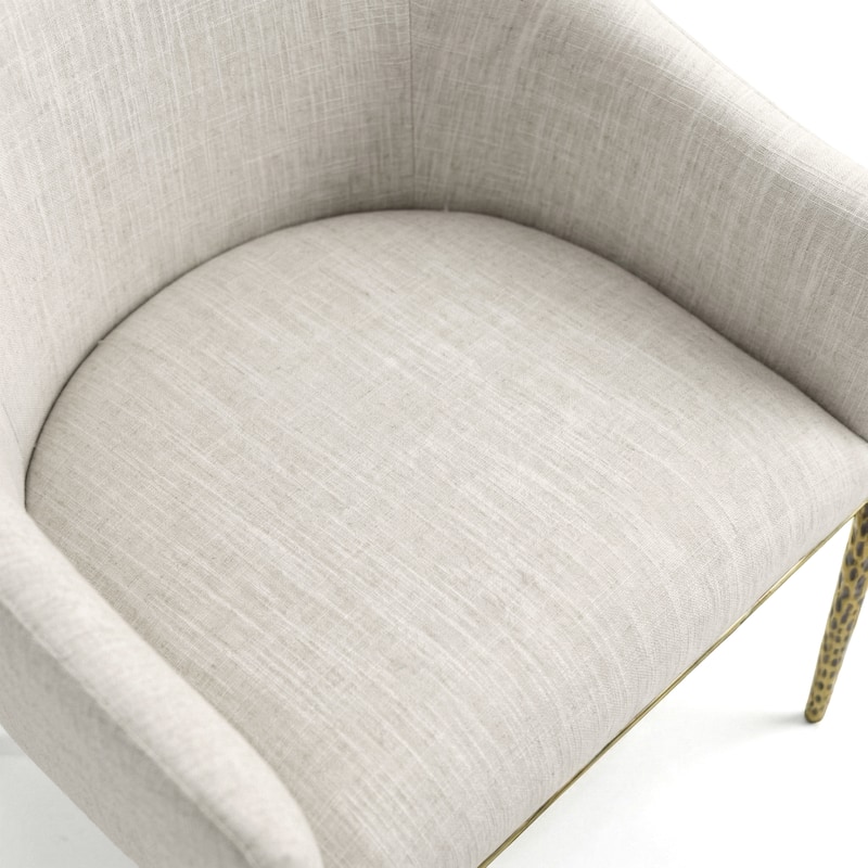 Furniture of America Zefini Modern Hammered Metal Padded Arm Chair