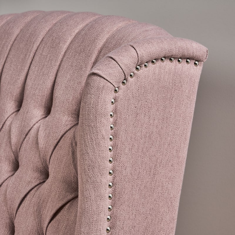 Roomfitters Tufted Wingback Recliner Chair with Rolled Arms and Turned Wood Legs, Lounge Accent Chair for Living Room