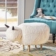preview thumbnail 1 of 13, Pearcy Faux Fur Sheep Ottoman by Christopher Knight Home - 26.75" L x 17.50" W x 18.00" H White