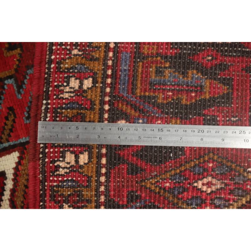 Hand Knotted Oriental 100% Wool Carpet Traditional Medallion Red Heriz Area Rug - 11' 0'' X 8' 2''