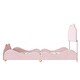 preview thumbnail 4 of 7, Light Pink Full Size Velvet Upholstered Platform Bed, Cloud Shape Headboard,Footboard, Side board