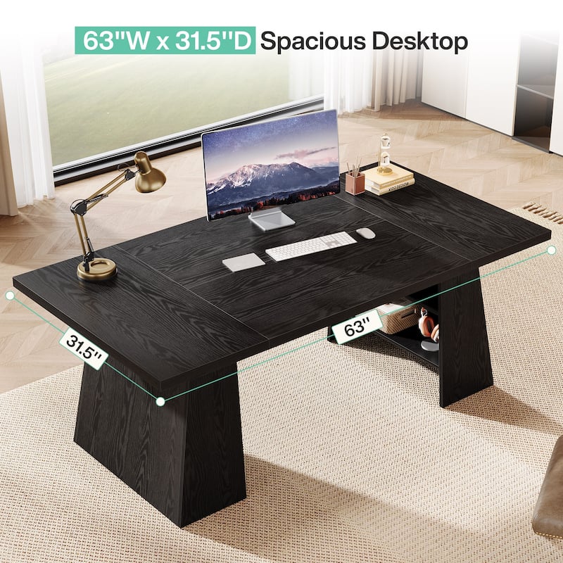 63 Inches Large Executive Office Desk Computer Conference Table
