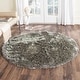 preview thumbnail 47 of 86, SAFAVIEH Handmade Paris Shag Danara 2.5-inch Thick Rug 3' x 3' Round - Silver