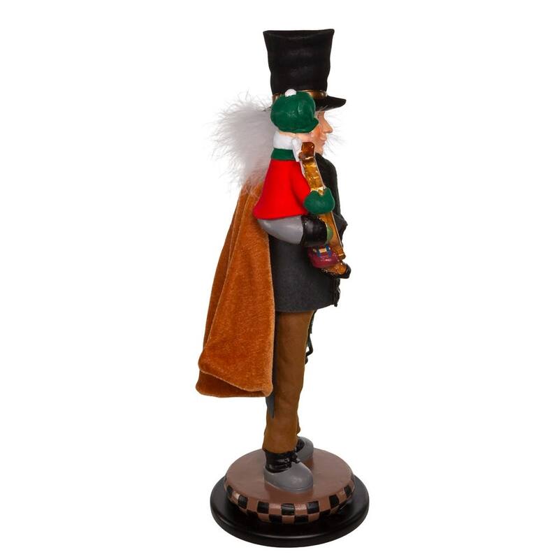 Kurt Adler 17-Inch Bob Cratchit and Tiny Tim Nutcracker - Multicolored
