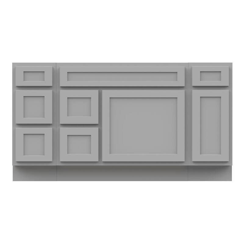 Vanity Art 60" Oak Freestanding Bathroom Vanity Cabinet without Top