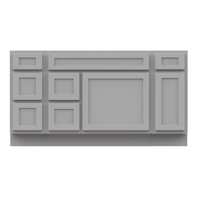 Vanity Art 60" Oak Freestanding Bathroom Vanity Cabinet without Top