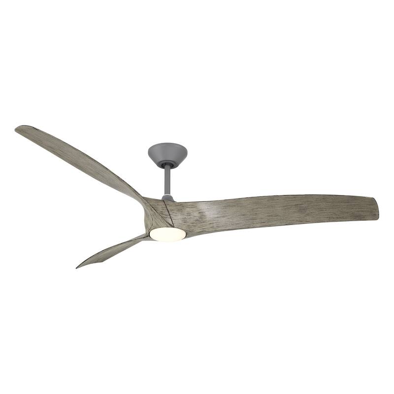 Zephyr 72" 3-Blade Indoor/Outdoor Smart Fan in Graphite Weathered Wood w/ Selectable LED (2700K-5000K) & Remote