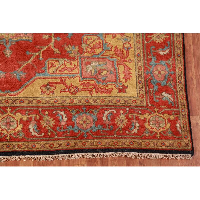 Geometric Heriz Serapi Oriental Area Rug Handmade Wool Carpet - 7'10" x 9'8"