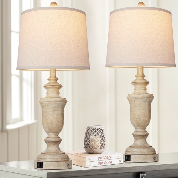 Bedside lamps beige top