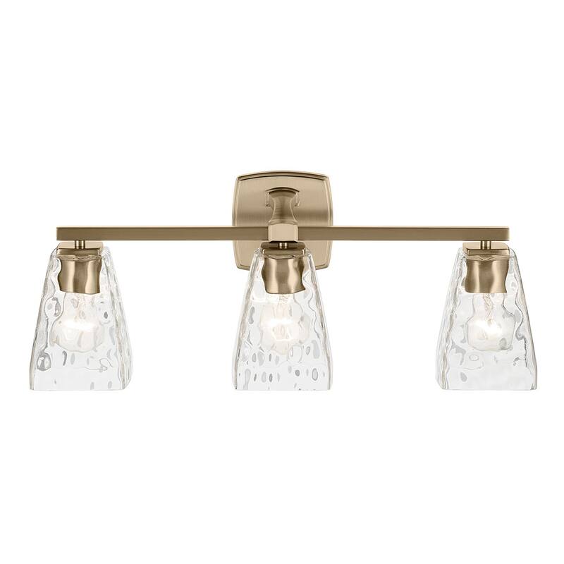 Kichler Lighting Marant 23.75" 3-Light Vanity Light with Clear Water Glass in Champagne Bronze