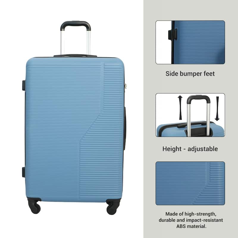 3-Piece Luggage Set ABS Lightweight & Durable Suitcase with Spinner Wheels, TSA Lock, (20/24/28)