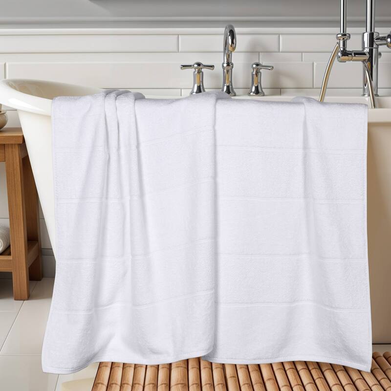 Superior Milo Smart Twist Viscose Cotton Blend Bath Sheets, Set of 2 - White