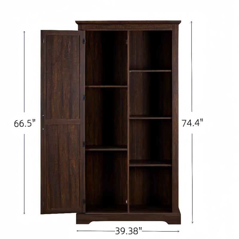 Tall Storage Cabinet Barn Door Storage,Farmhouse Pantry Cupboard