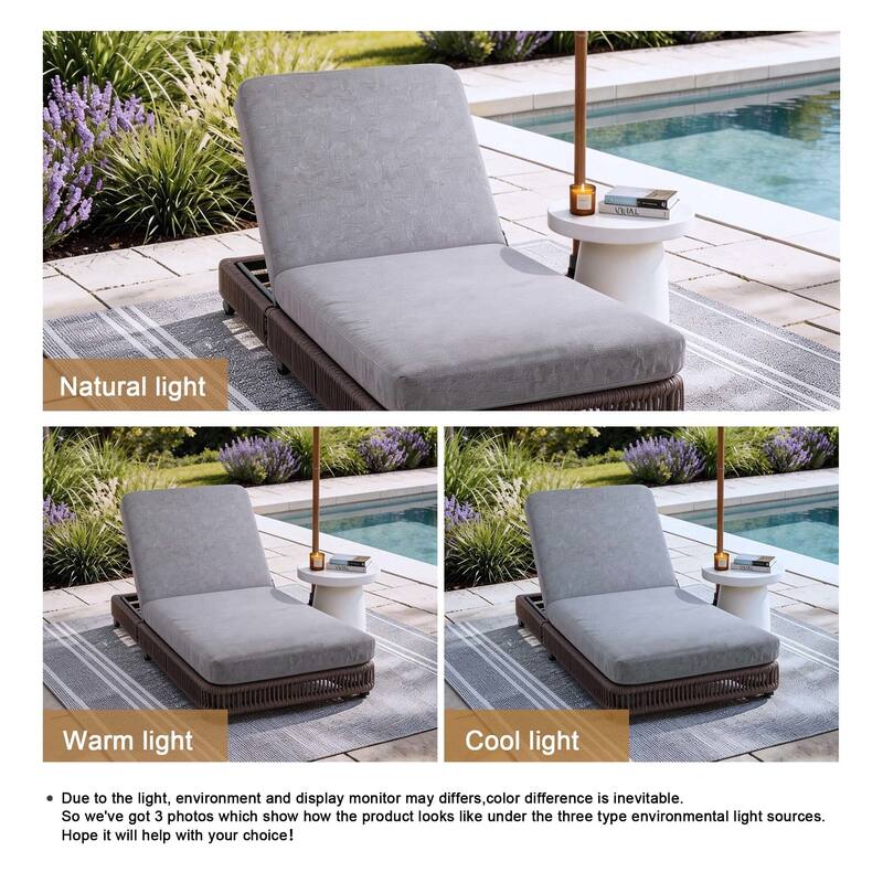 Outdoor Chaise Lounge Chair with Adjustable Backrest Patio Pool Lounge