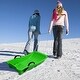 preview thumbnail 2 of 8, Winter Durable Plastic Snow Sled In Boat Shape Snow Sledge for Child & Adult Outdoor Pulling Snow Board 31.5*15.7*5.3" Green