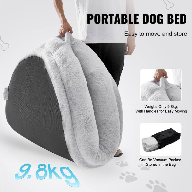 Human Dog Bed for Adult for You and Pet Light Grey