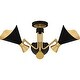 preview thumbnail 4 of 7, Arden 3-Light Matte Black Semi-Flush Mount