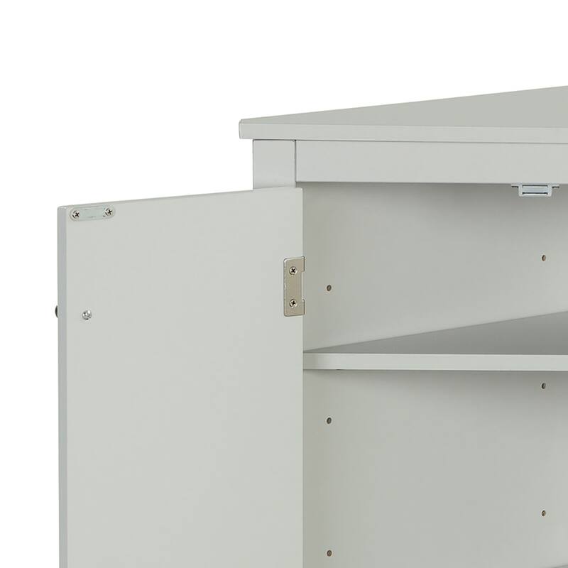 Modern Stylish Triangle Corner Storage Cabinet with Two Adjustable Internal Shelves