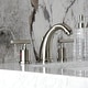 preview thumbnail 6 of 20, Kingston Brass Manhattan Two-Handle 3-Hole Deck Mount Widespread Bathroom Faucet with Retail Pop-Up Drain