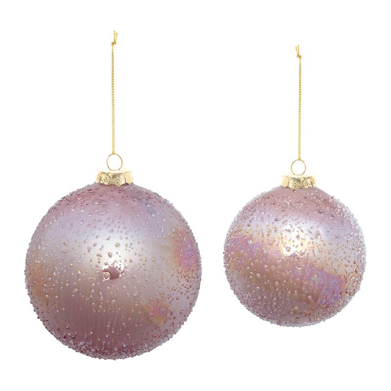 Iridescent Beaded Glass Ornament (Set of 4) - N/A