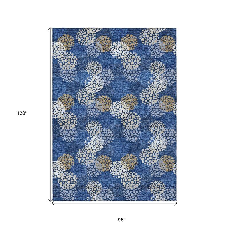 HomeRoots Polka Dot Transitional Rectangle Outdoor Rug