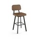preview thumbnail 16 of 37, Amisco Clarkson Swivel Counter Stool Brown Faux Leather / Gun Metal Finish