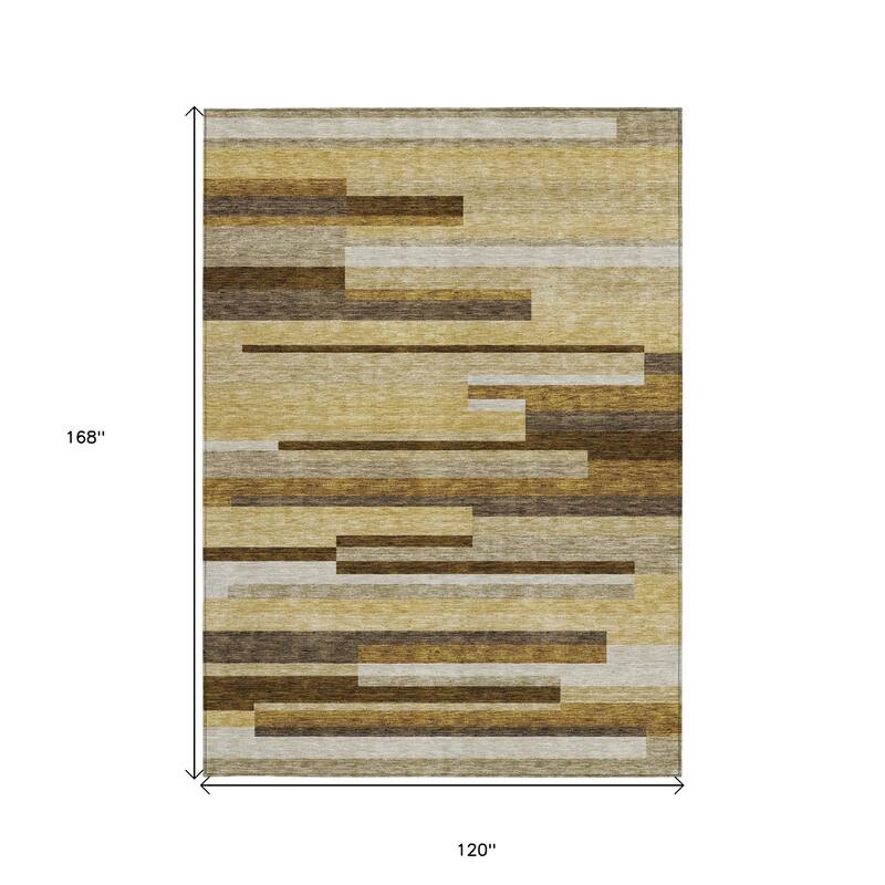 HomeRoots Striped Transitional Rectangle Outdoor Rug