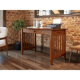 Shop Mission Desk With Drawer Walnut Overstock 12545227