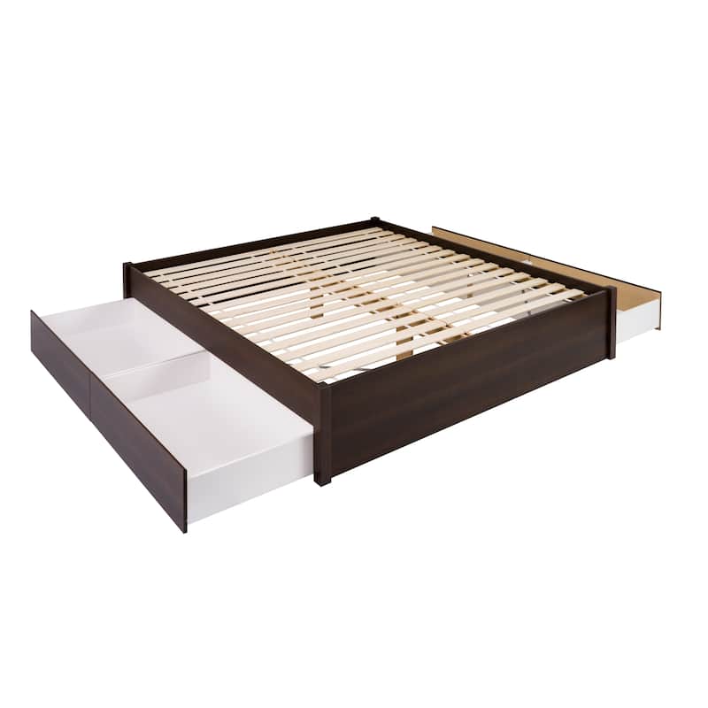 Prepac King 4-post Platform Bed with Optional Drawers