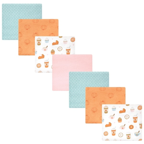 slide 1 of 1, Hudson Baby Infant Girl Cotton Flannel Receiving Blankets Bundle, Pumpkin Spice, One Size - Pumpkin Spice - One Size One Size - Pumpkin Spice