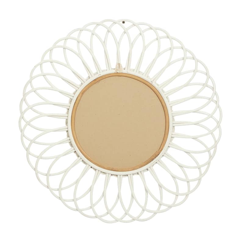 Wood Starburst Wall Mirror - Set of 3 White - Roche River Décor